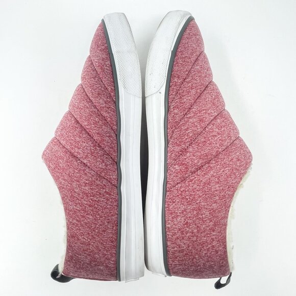 Hurley Arlo Puff Sneakers Pink/Red Lined Fabric Slip On Faux Fur Lined Women's 1 - Picture 6 of 10
